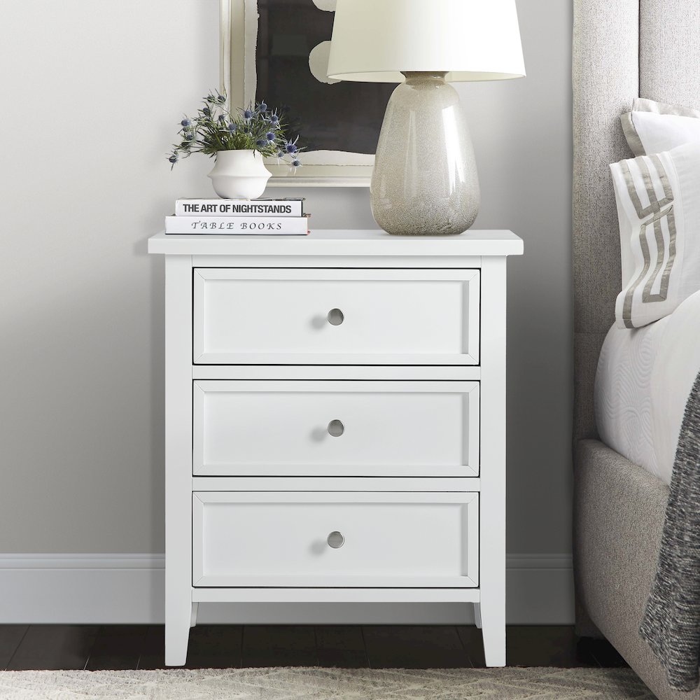 Lennon 3-drawer Nightstand – White