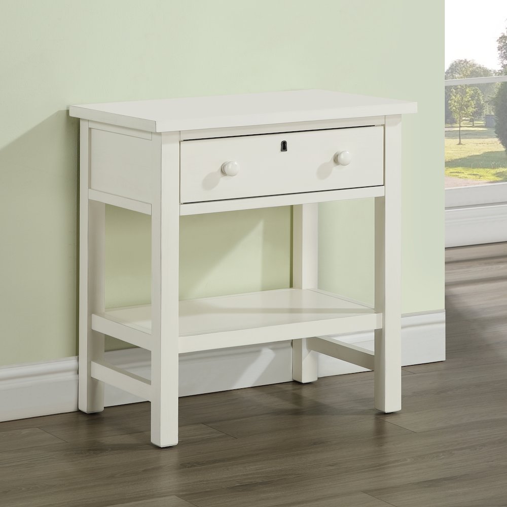Franklen 1-drawer Storage Nightstand – Antique White