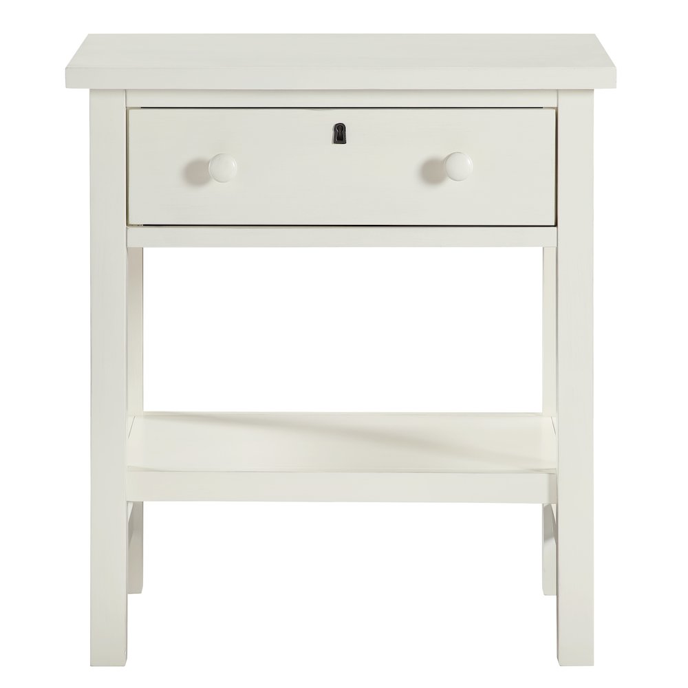 Franklen 1-drawer Storage Nightstand – Antique White