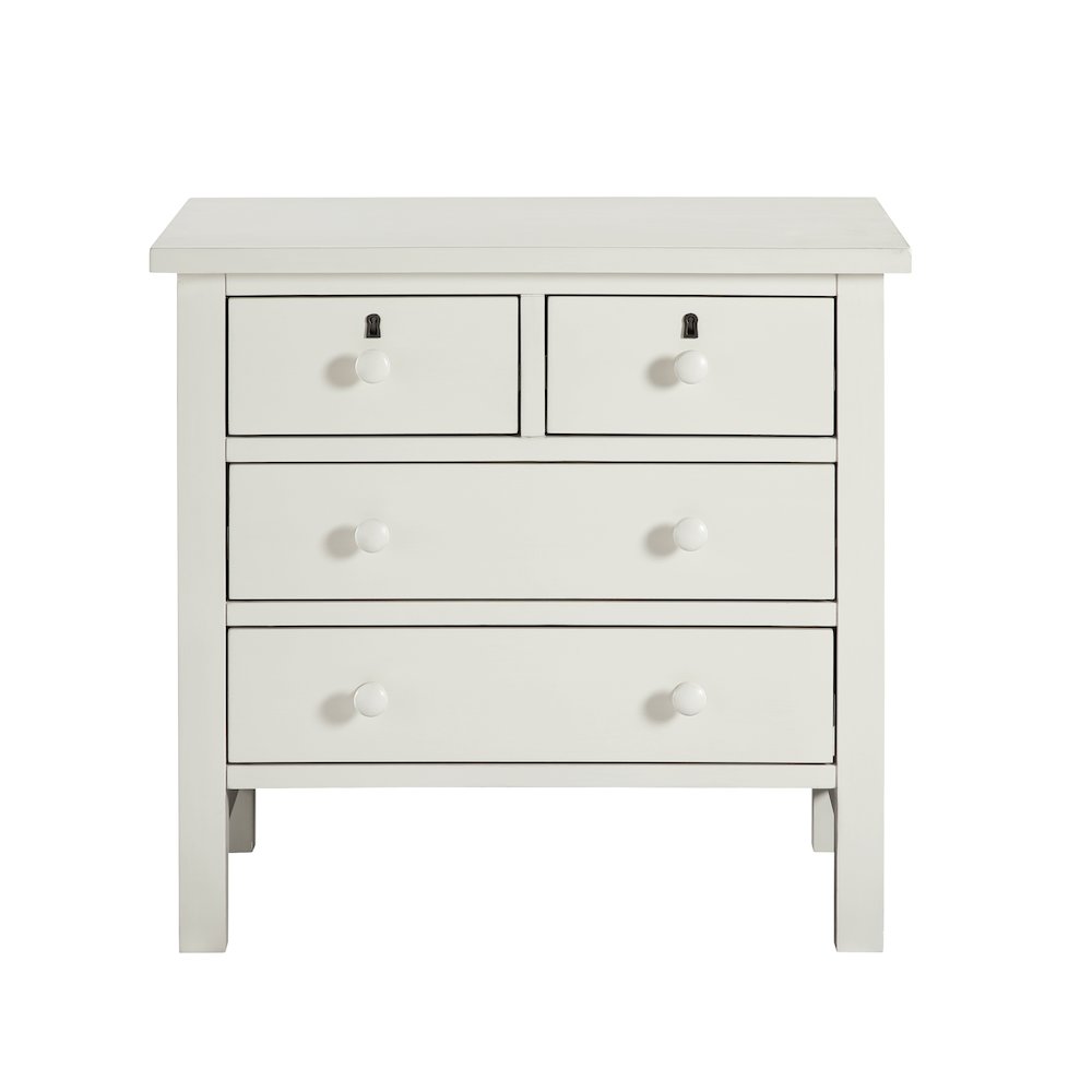Greenwich 4-drawer Storage Nightstand – Antique White