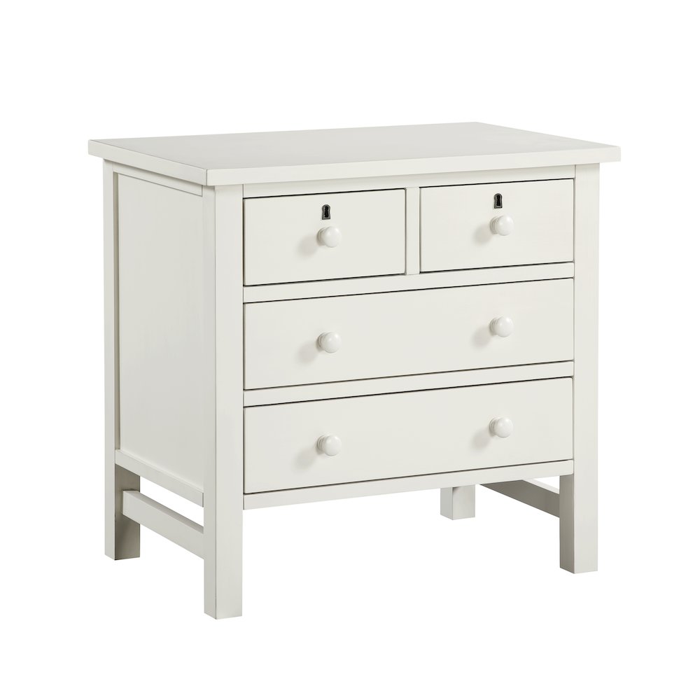 Greenwich 4-drawer Storage Nightstand – Antique White