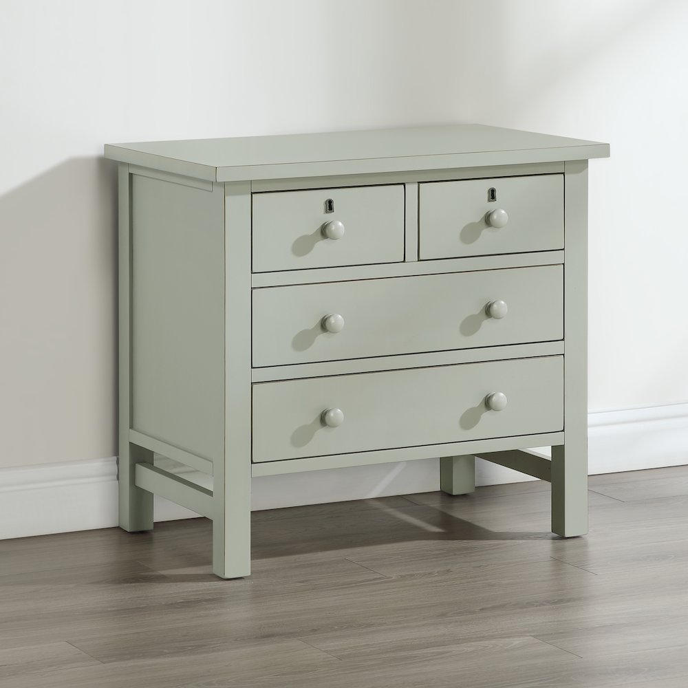 Greenwich 4-drawer Storage Nightstand – Antique Gray