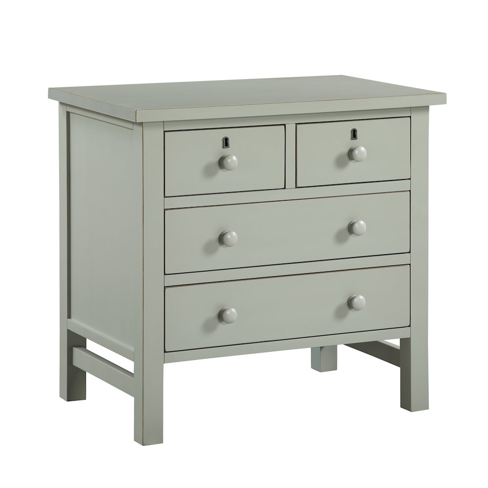 Greenwich 4-drawer Storage Nightstand – Antique Gray