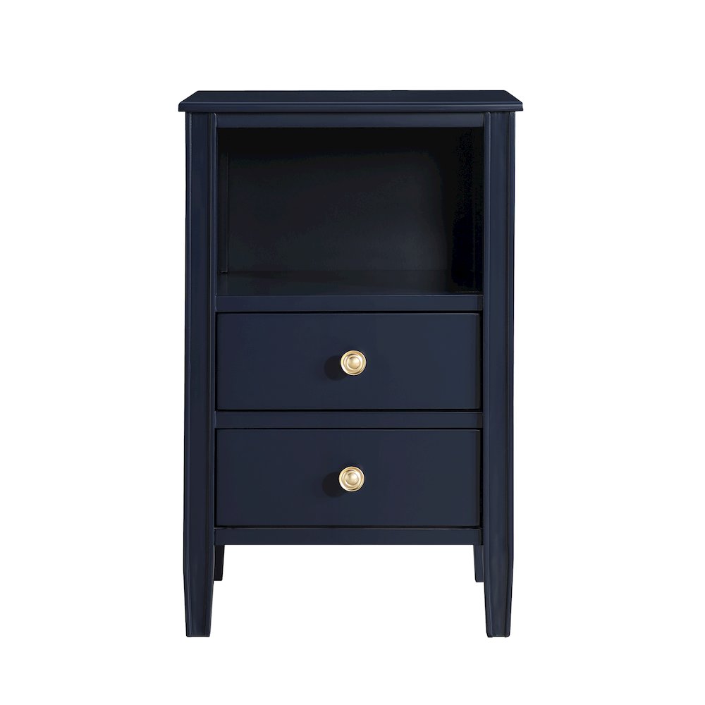 Winsley 2-drawer storage Nightstand – Midnight Blue