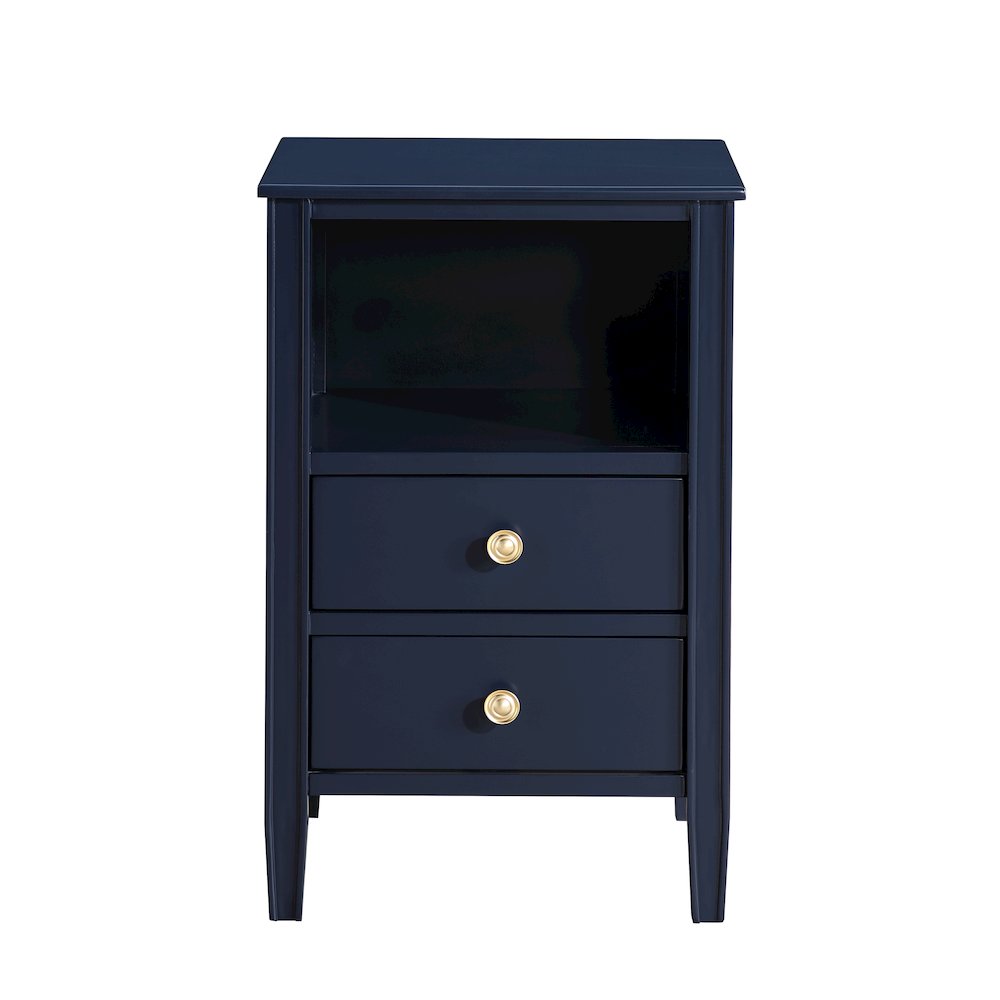 Winsley 2-drawer storage Nightstand – Midnight Blue