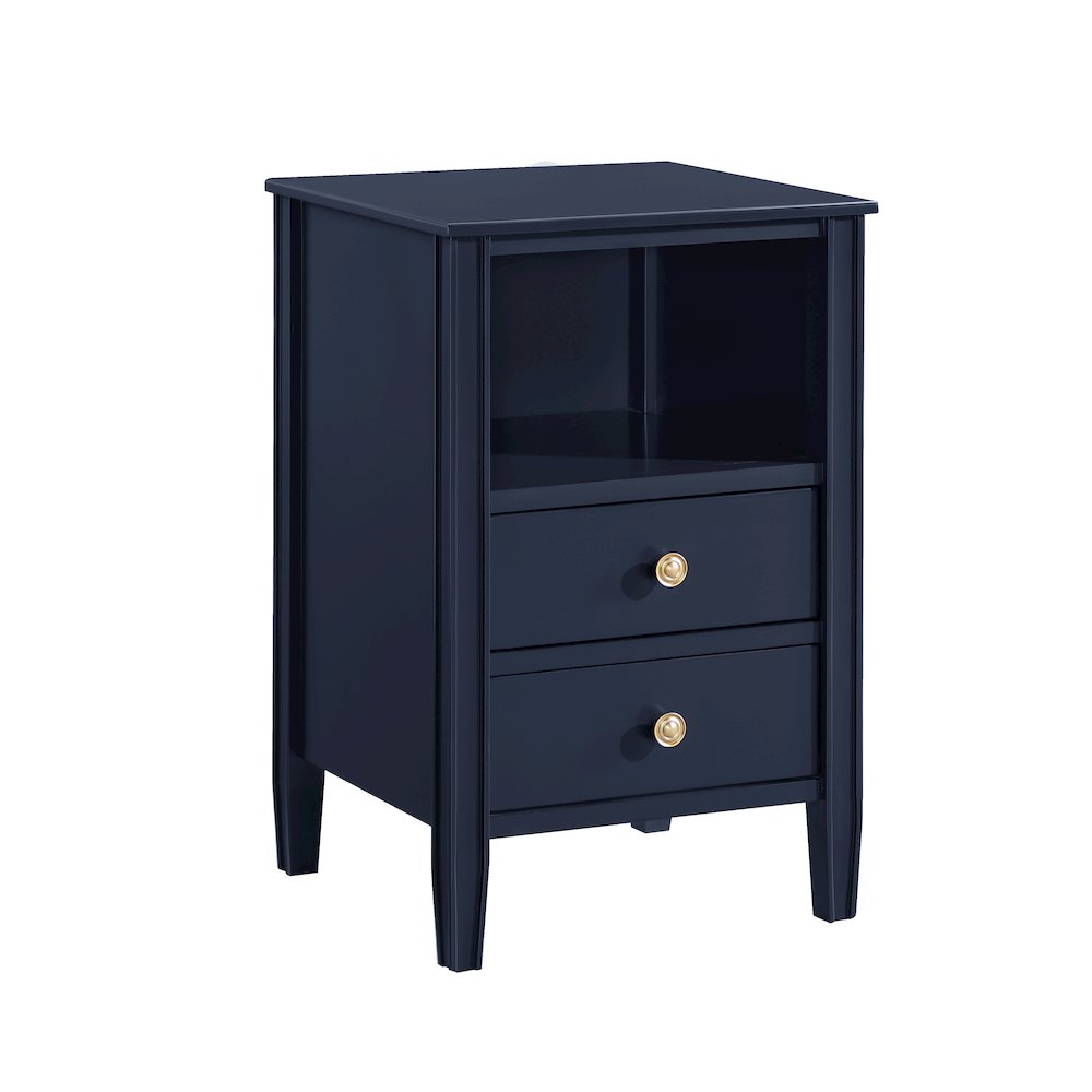 Winsley 2-drawer storage Nightstand – Midnight Blue