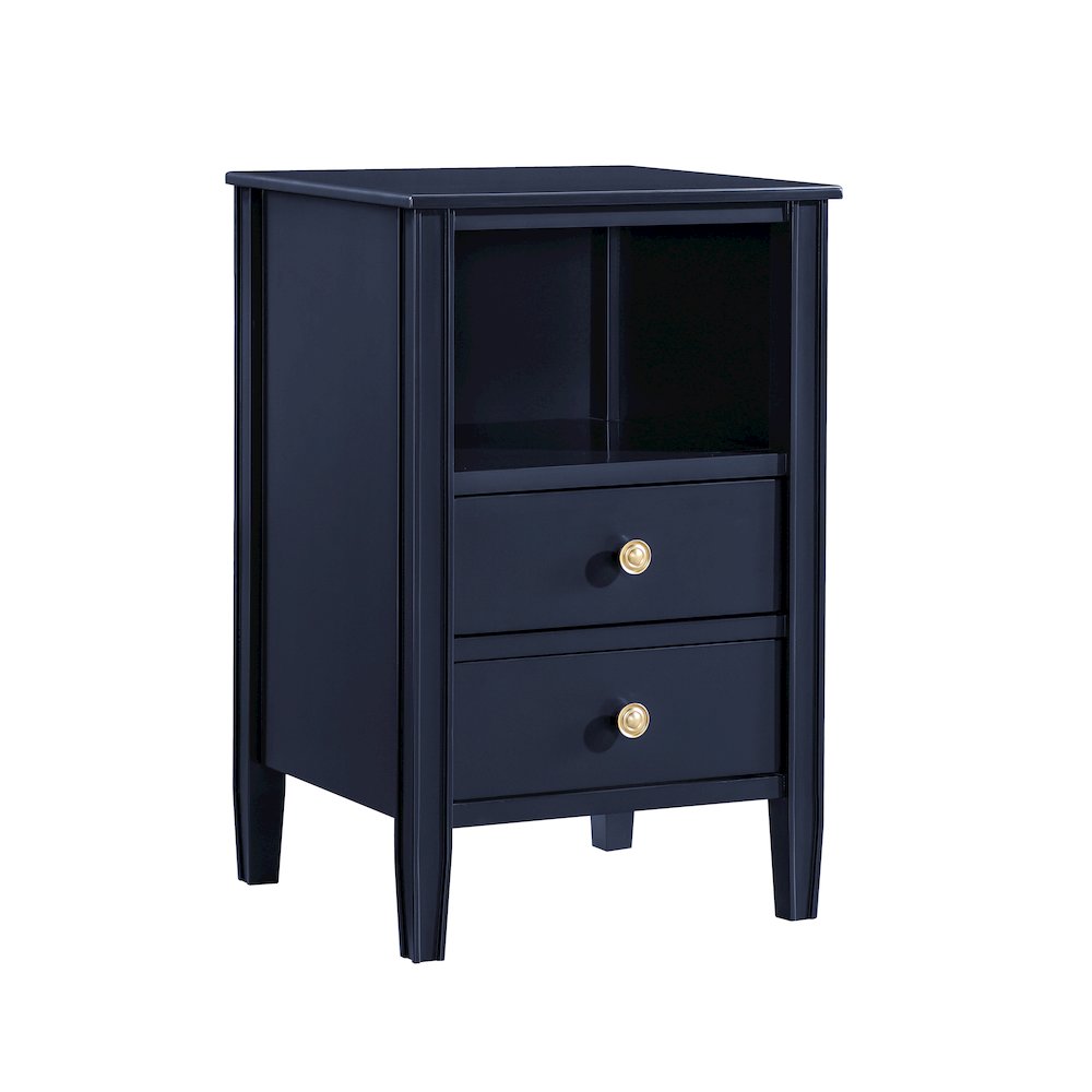 Winsley 2-drawer storage Nightstand – Midnight Blue