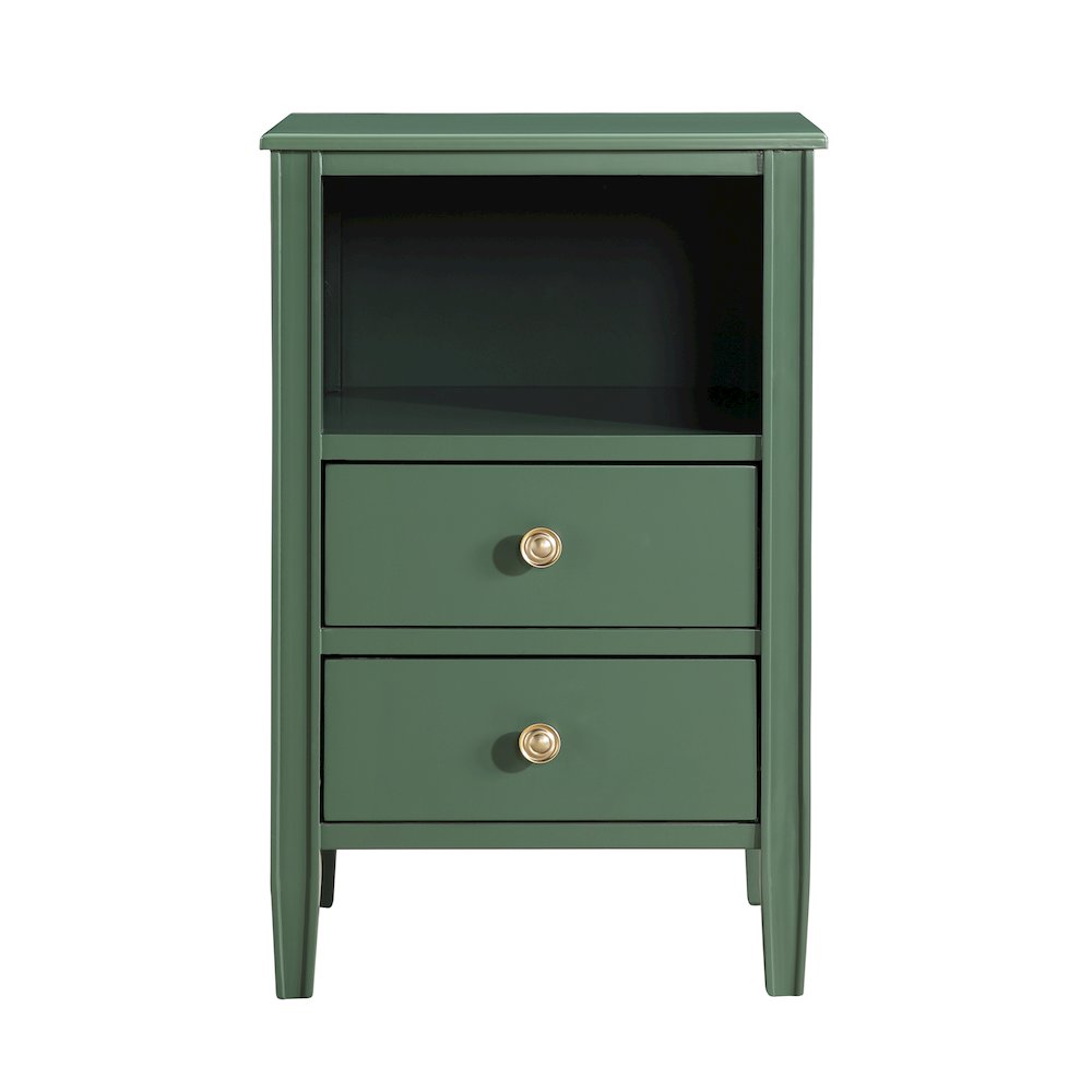 Winsley 2-drawer storage Nightstand – Vintage Green