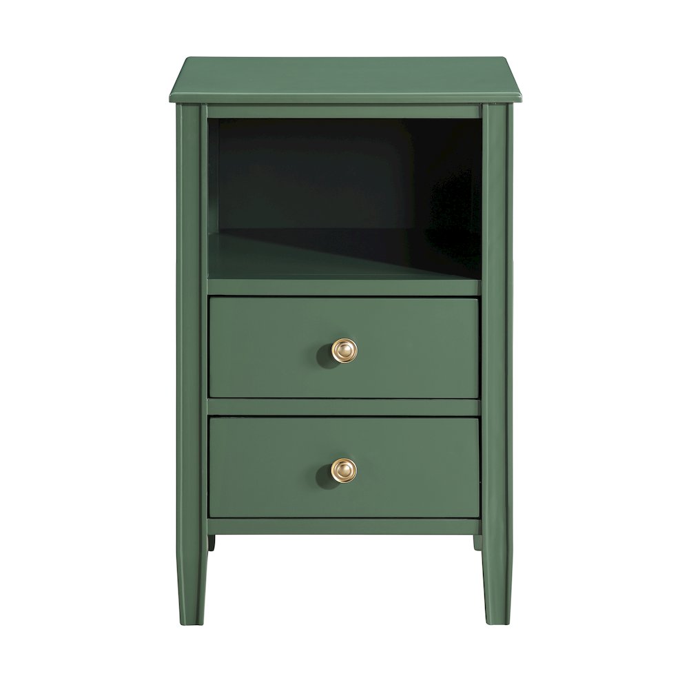 Winsley 2-drawer storage Nightstand – Vintage Green