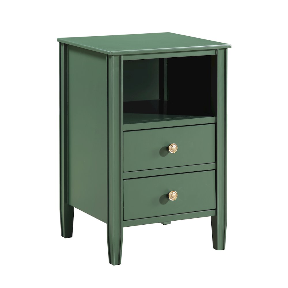Winsley 2-drawer storage Nightstand – Vintage Green