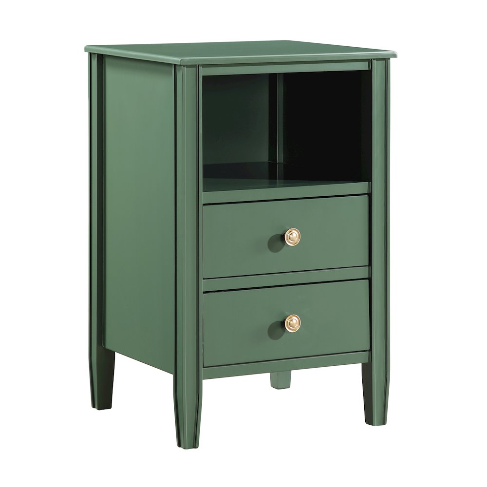 Winsley 2-drawer storage Nightstand – Vintage Green