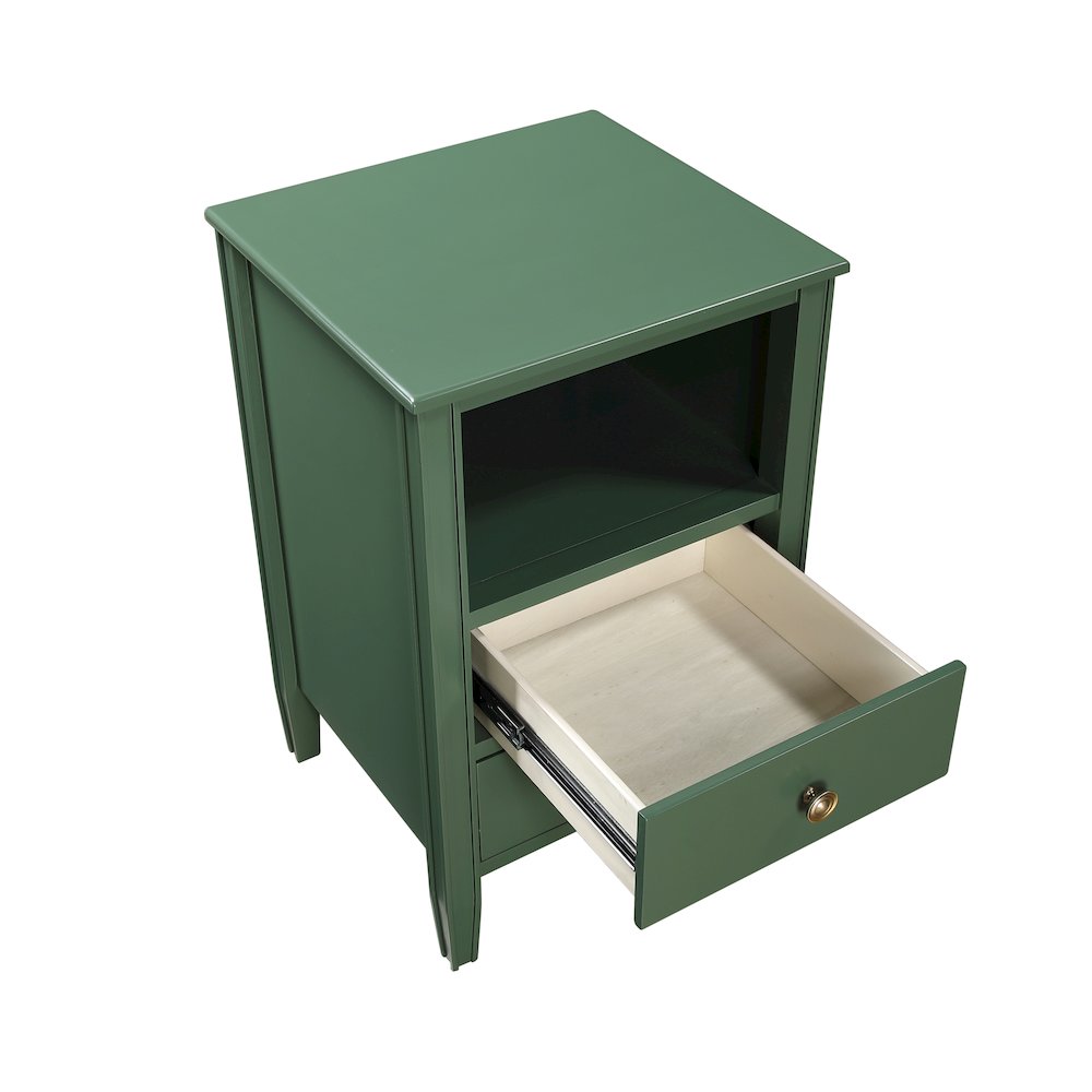 Winsley 2-drawer storage Nightstand – Vintage Green