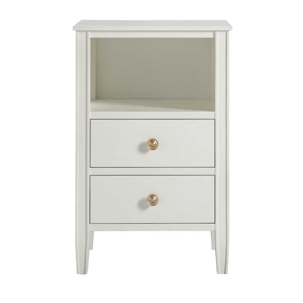 Winsley 2-drawer storage Nightstand – Antique White