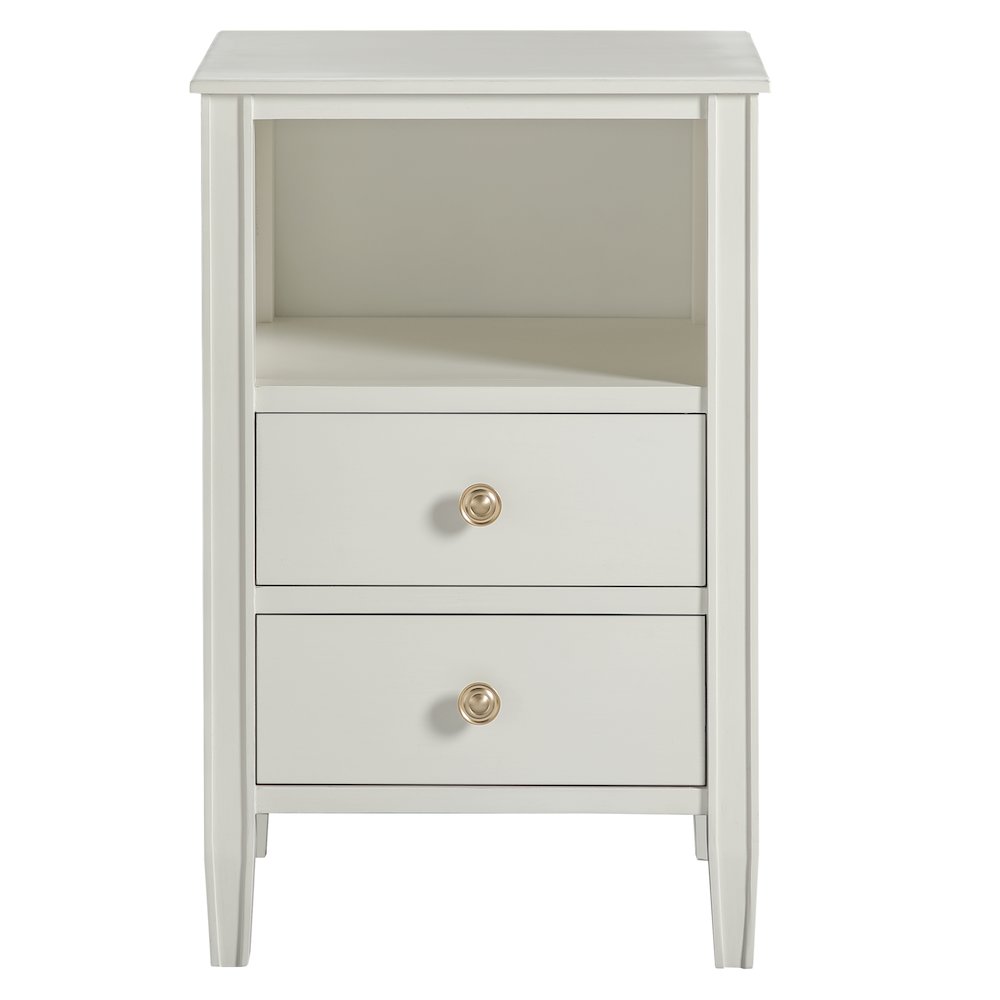 Winsley 2-drawer storage Nightstand – Antique White