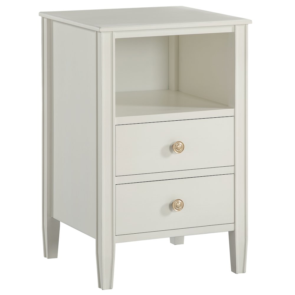 Winsley 2-drawer storage Nightstand – Antique White