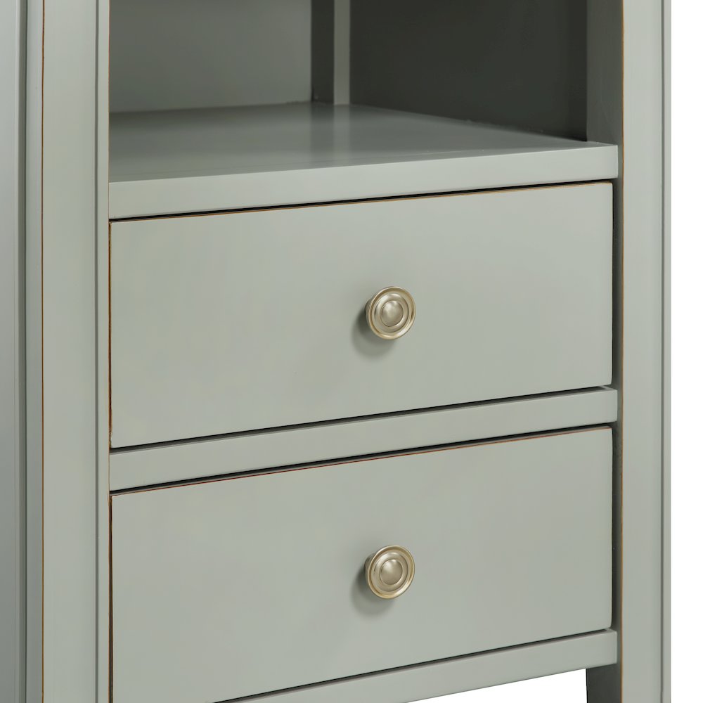 Winsley 2-drawer storage Nightstand – Antique Gray