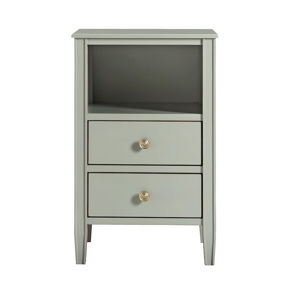 Winsley 2-drawer storage Nightstand – Antique Gray