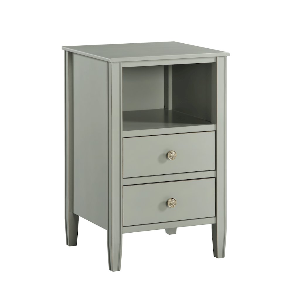 Winsley 2-drawer storage Nightstand – Antique Gray