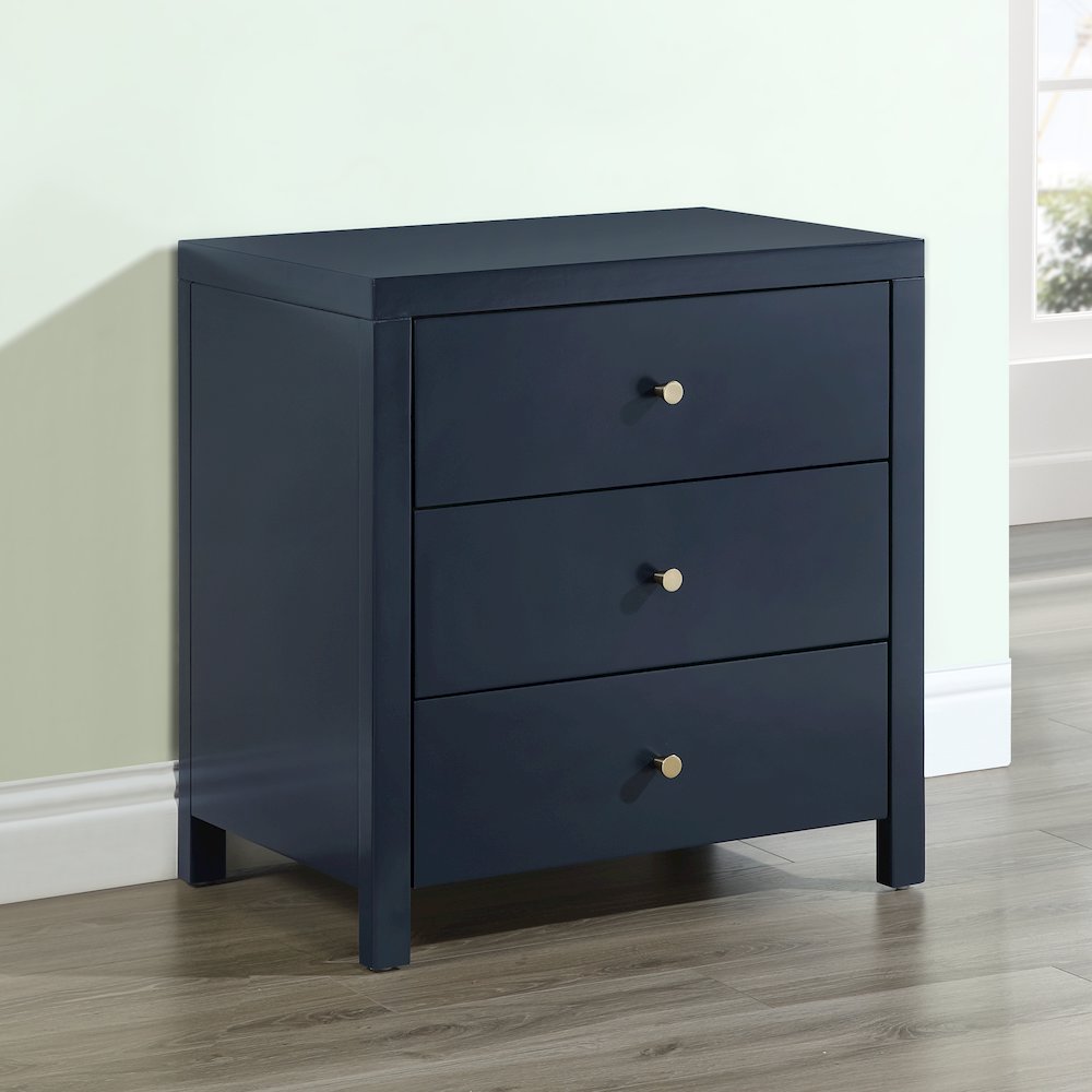 Nolan 3-drawer Nightstand – Midnight Blue