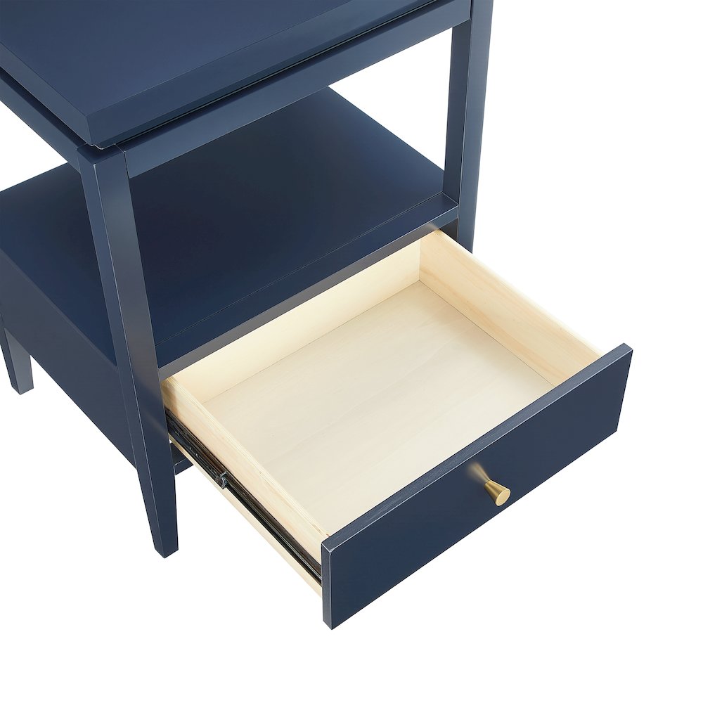 Opava Midnight Blue 1-drawer Nightstand