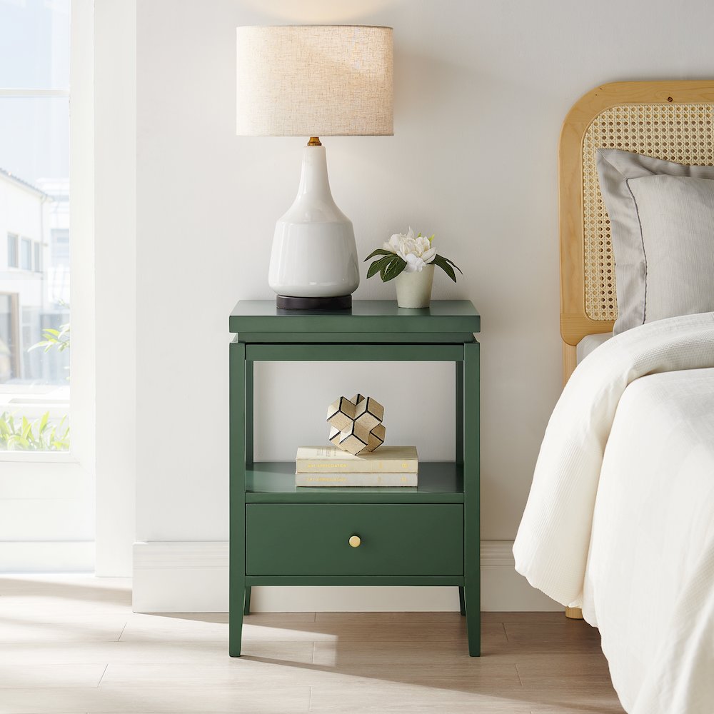 Opava Vintage Green 1-drawer Nightstand