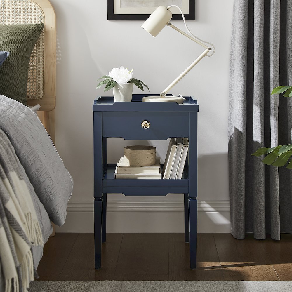 Finchley Midnight Blue 1-drawer Nightstand