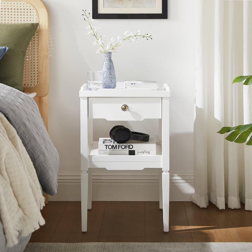 Finchley White 1-drawer Nightstand