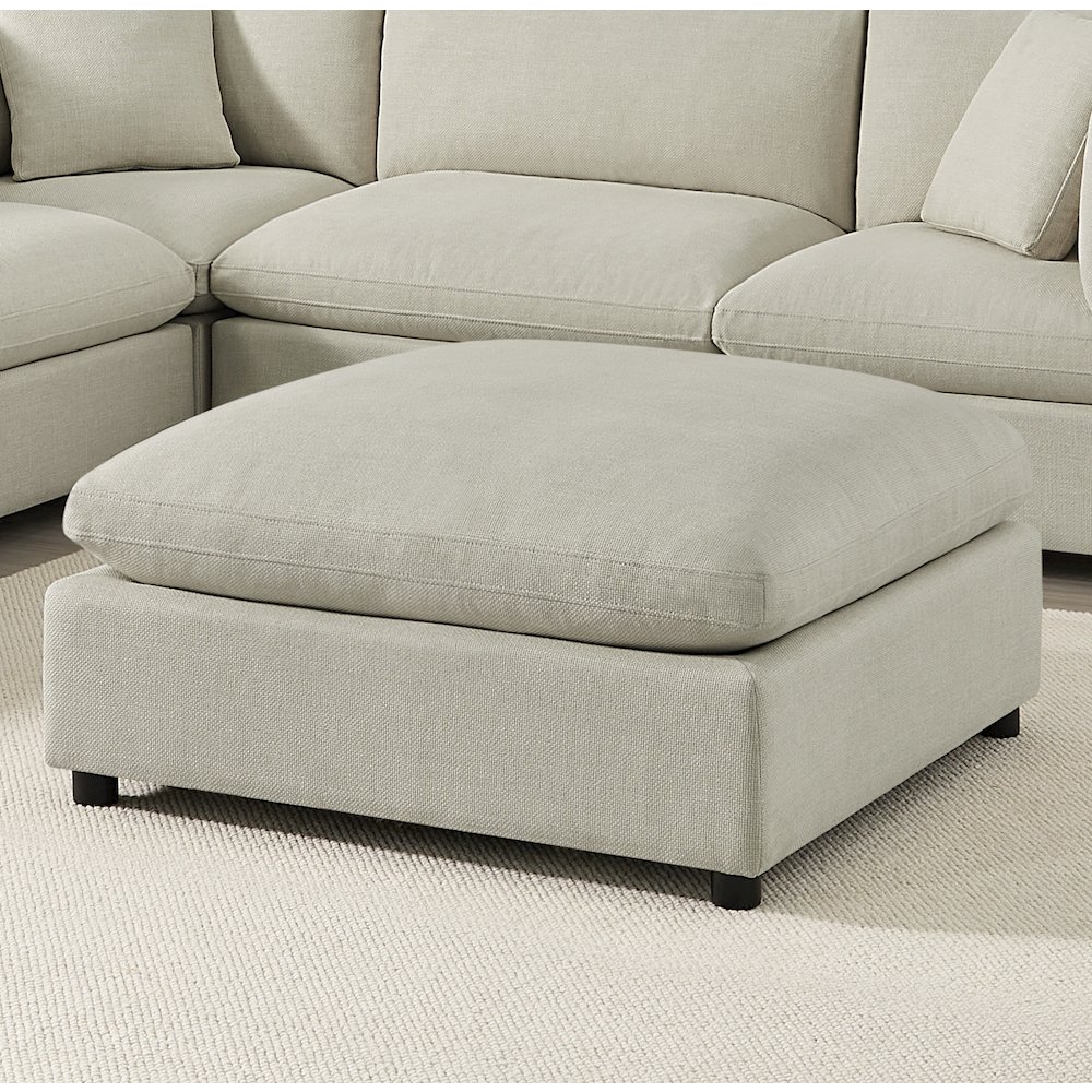 Casella Beige Fabric Ottoman