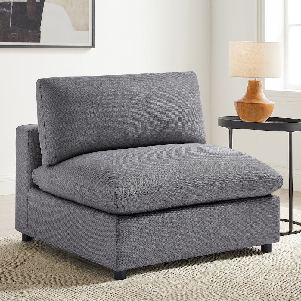 Casella Armless Slipper Chair – Charcoal