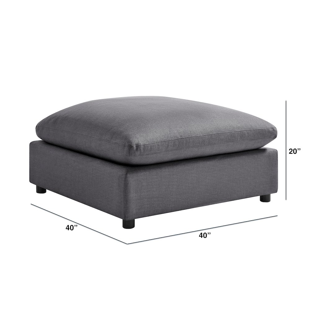 Casella Charcoal Fabric Ottoman