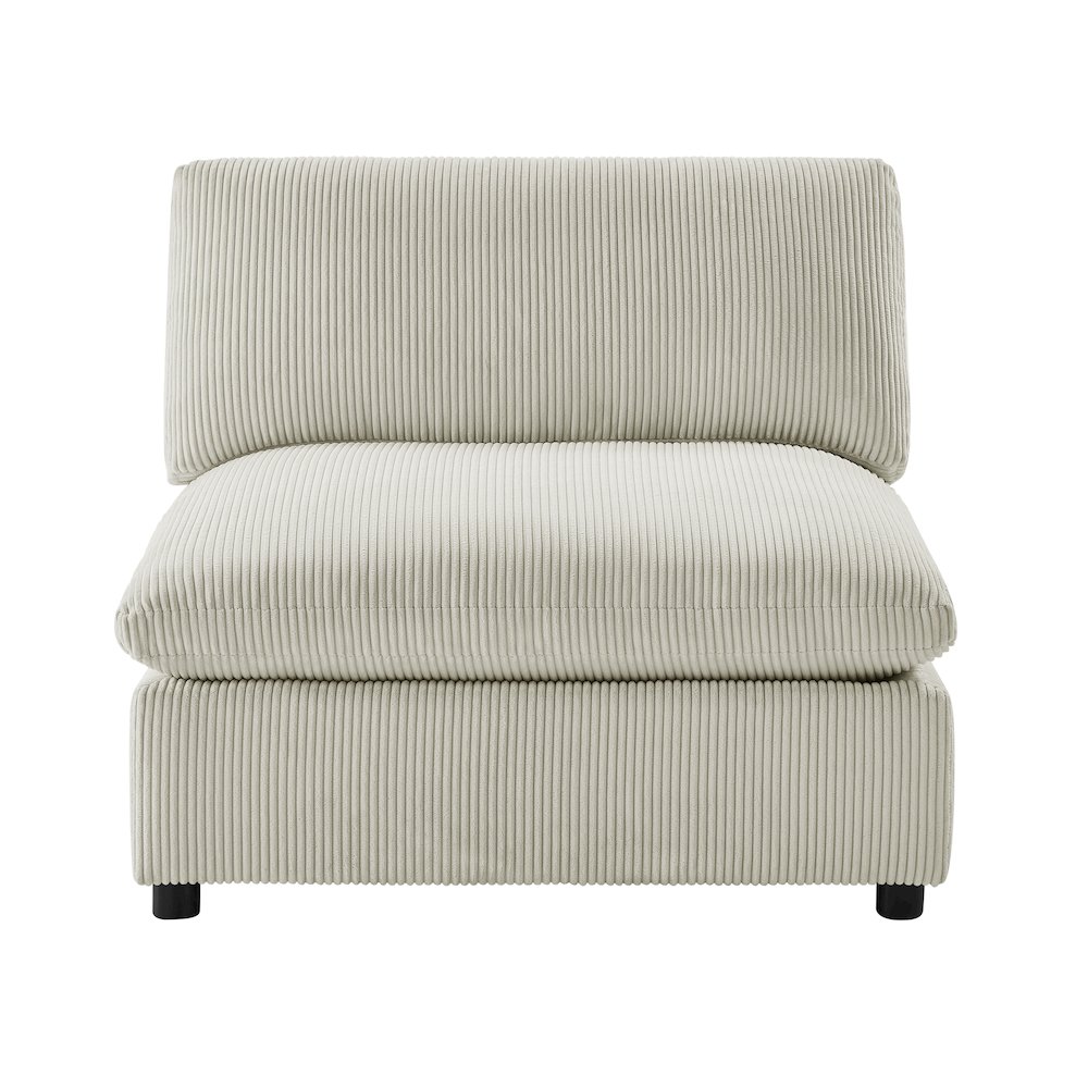 Casella Armless Chair – Beige Corduroy