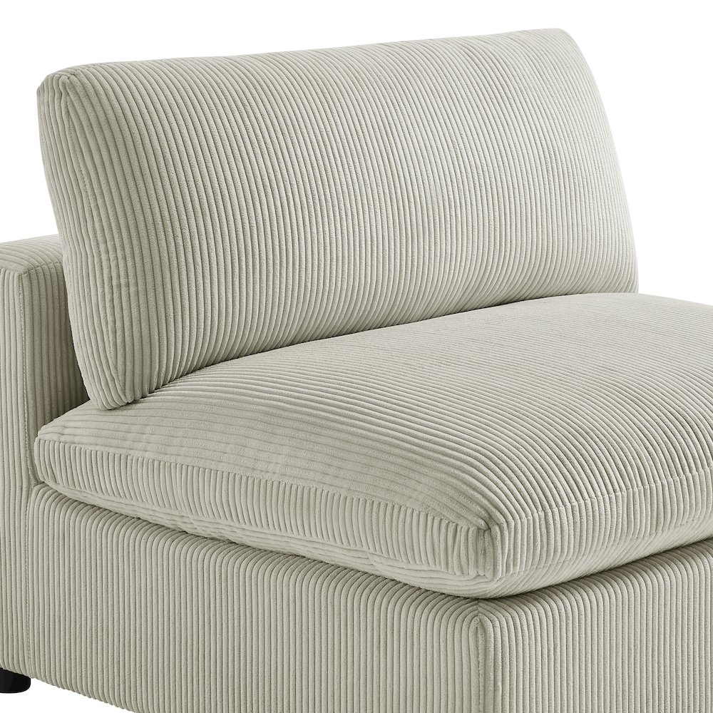 Casella Armless Chair – Beige Corduroy