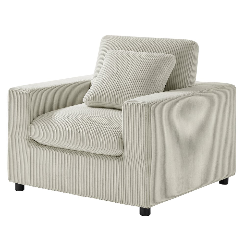 Casella Modern Armchair – Beige Corduroy