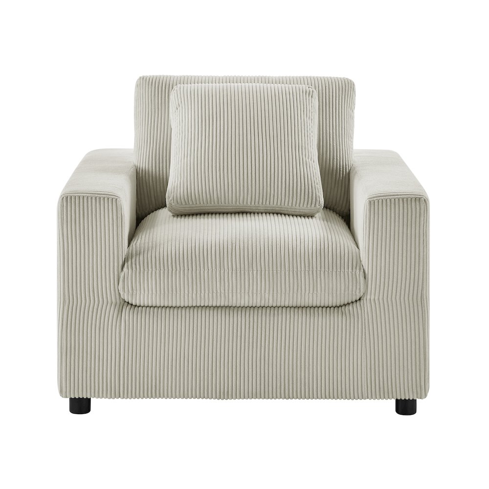 Casella Modern Armchair – Beige Corduroy