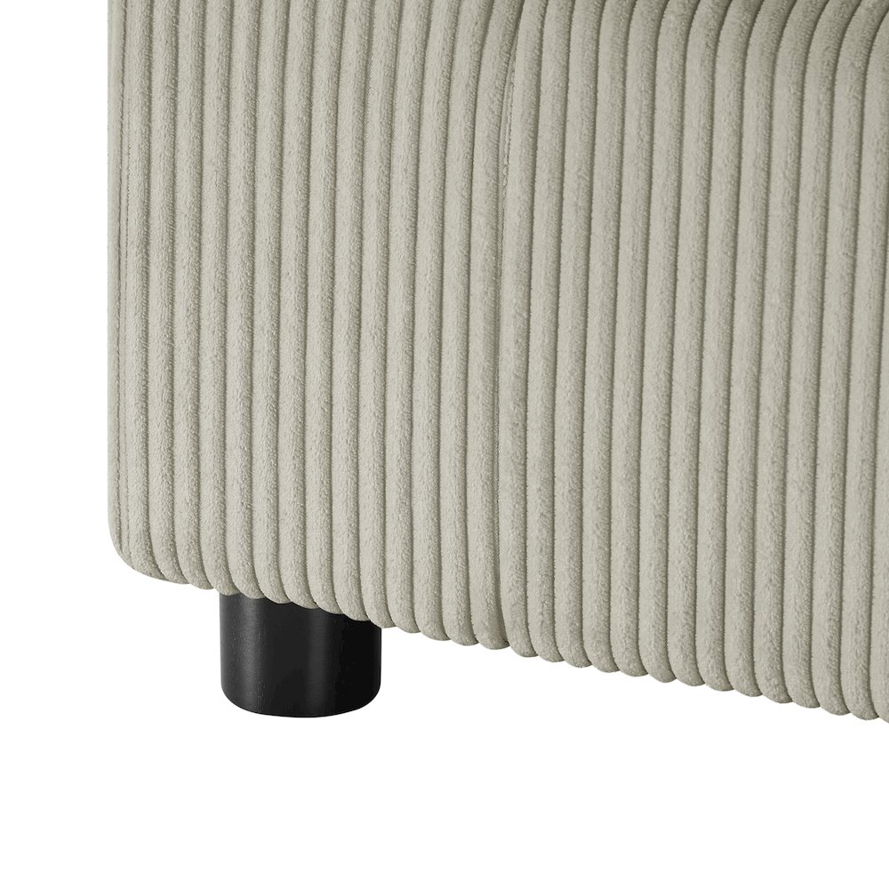 Casella Beige Corduroy Ottoman