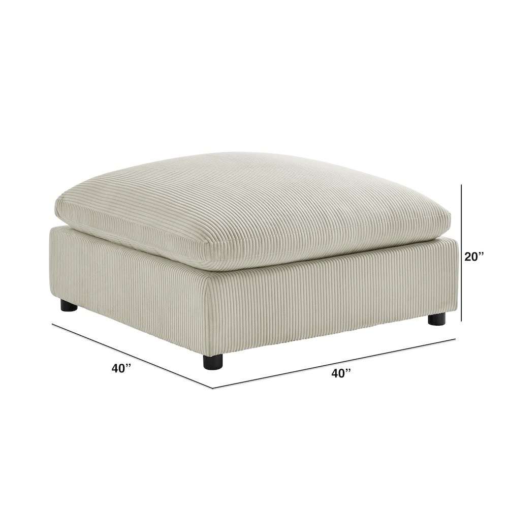 Casella Beige Corduroy Ottoman