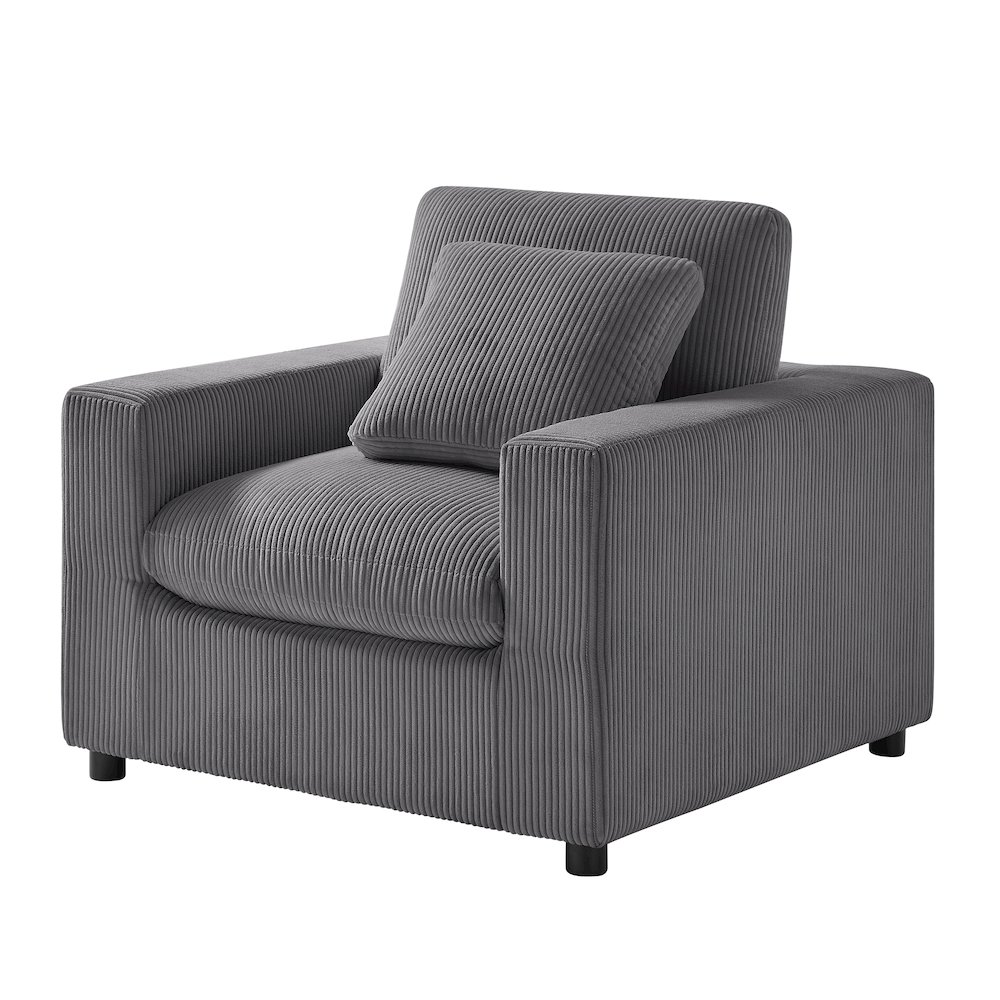 Casella Modern Armchair – Charcoal Corduroy