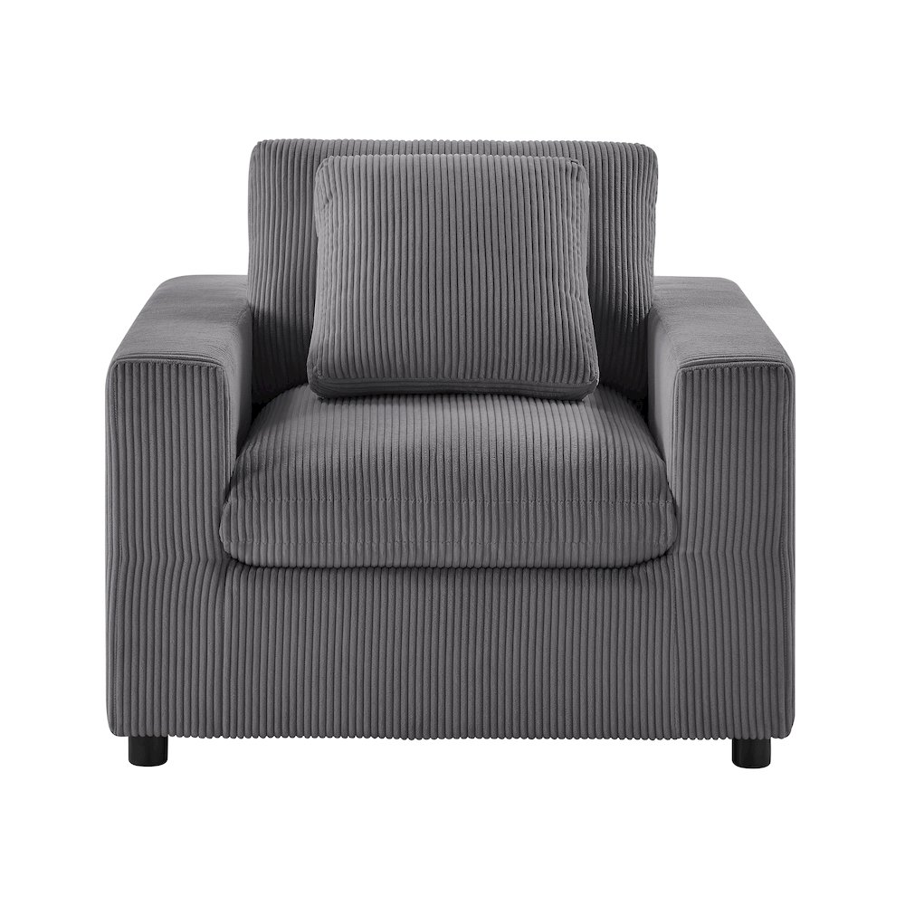Casella Modern Armchair – Charcoal Corduroy