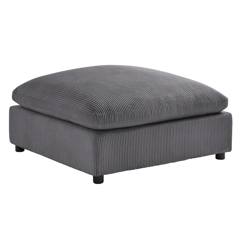 Casella Charcoal Corduroy Ottoman