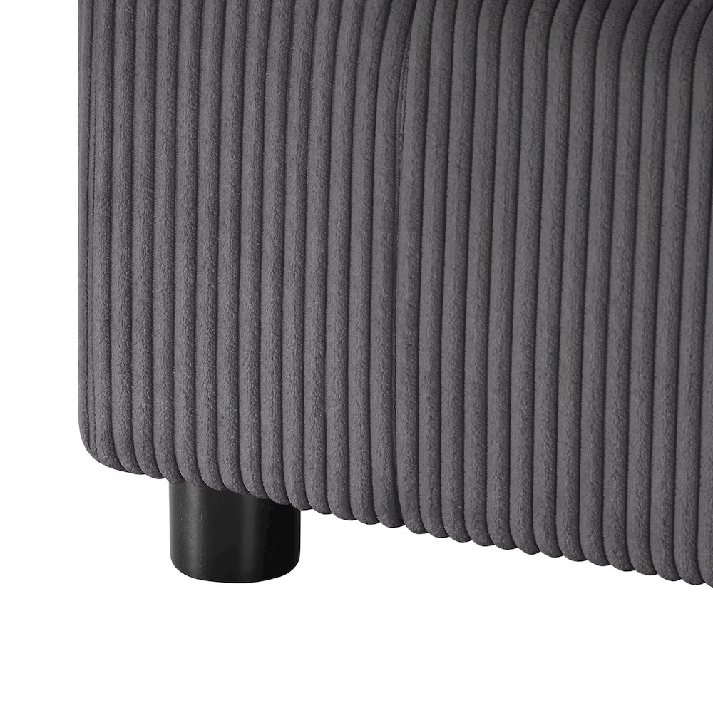 Casella Charcoal Corduroy Ottoman