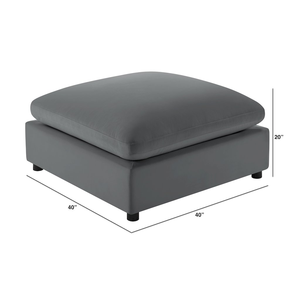 Casella Charcoal Fabric Ottoman