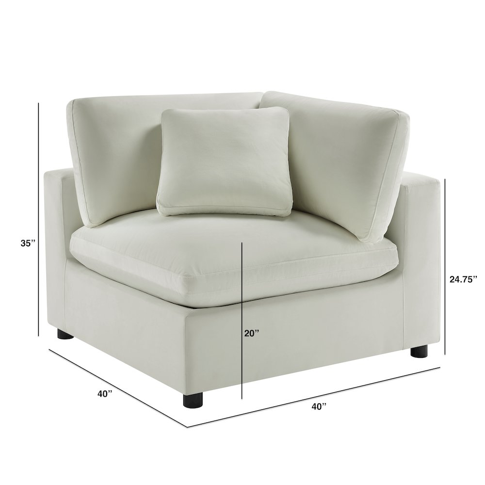 Casella Corner Wedge Chair – Ivory