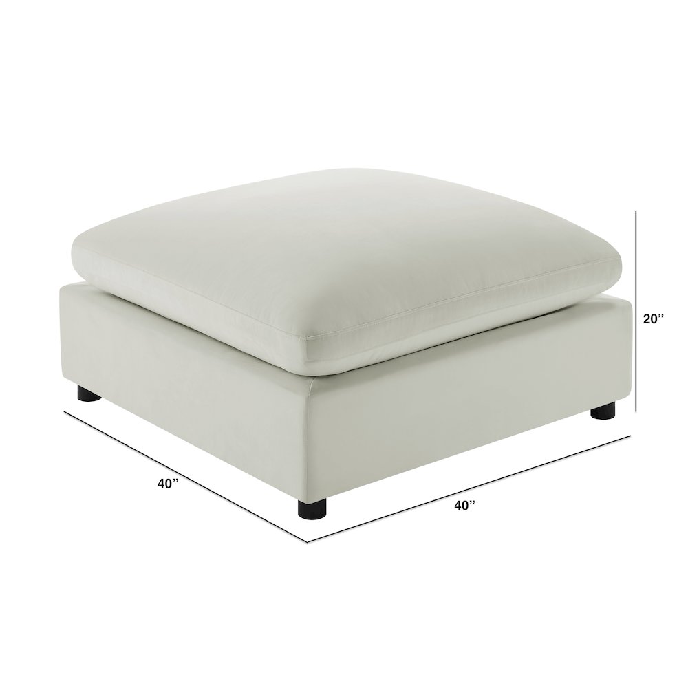 Casella Ivory Fabric Ottoman