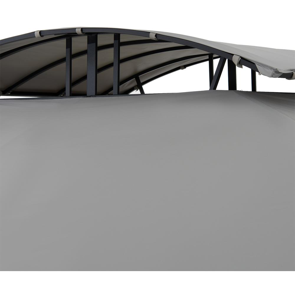 Sunjoy 11×13 ft. Gray Outdoor Patio Soft Top Woodgrain Steel Framed Gazebo