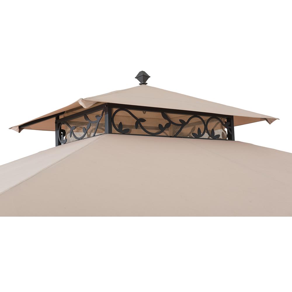 Sunjoy Patio 10 x 12 ft Steel Gazebo with Decorative Vine Frame Detail