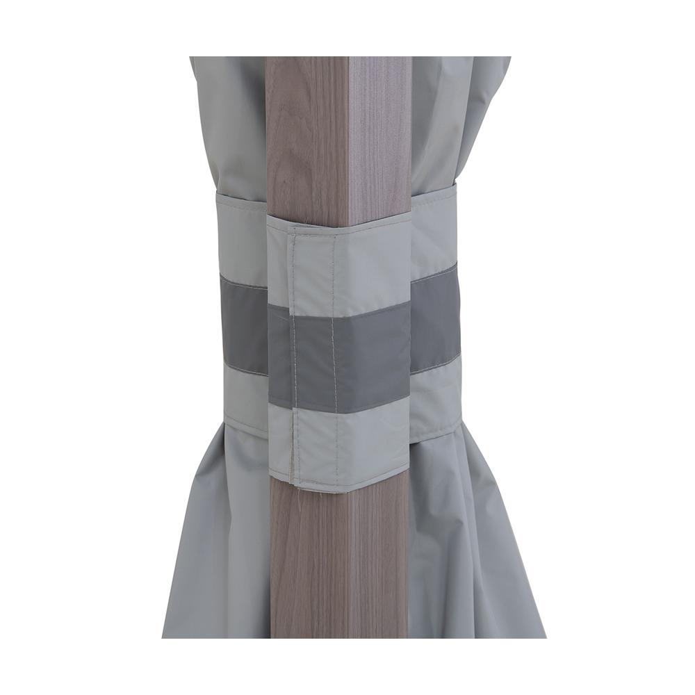 Sunjoy 11×13 ft. Gray Outdoor Patio Soft Top Woodgrain Steel Framed Gazebo