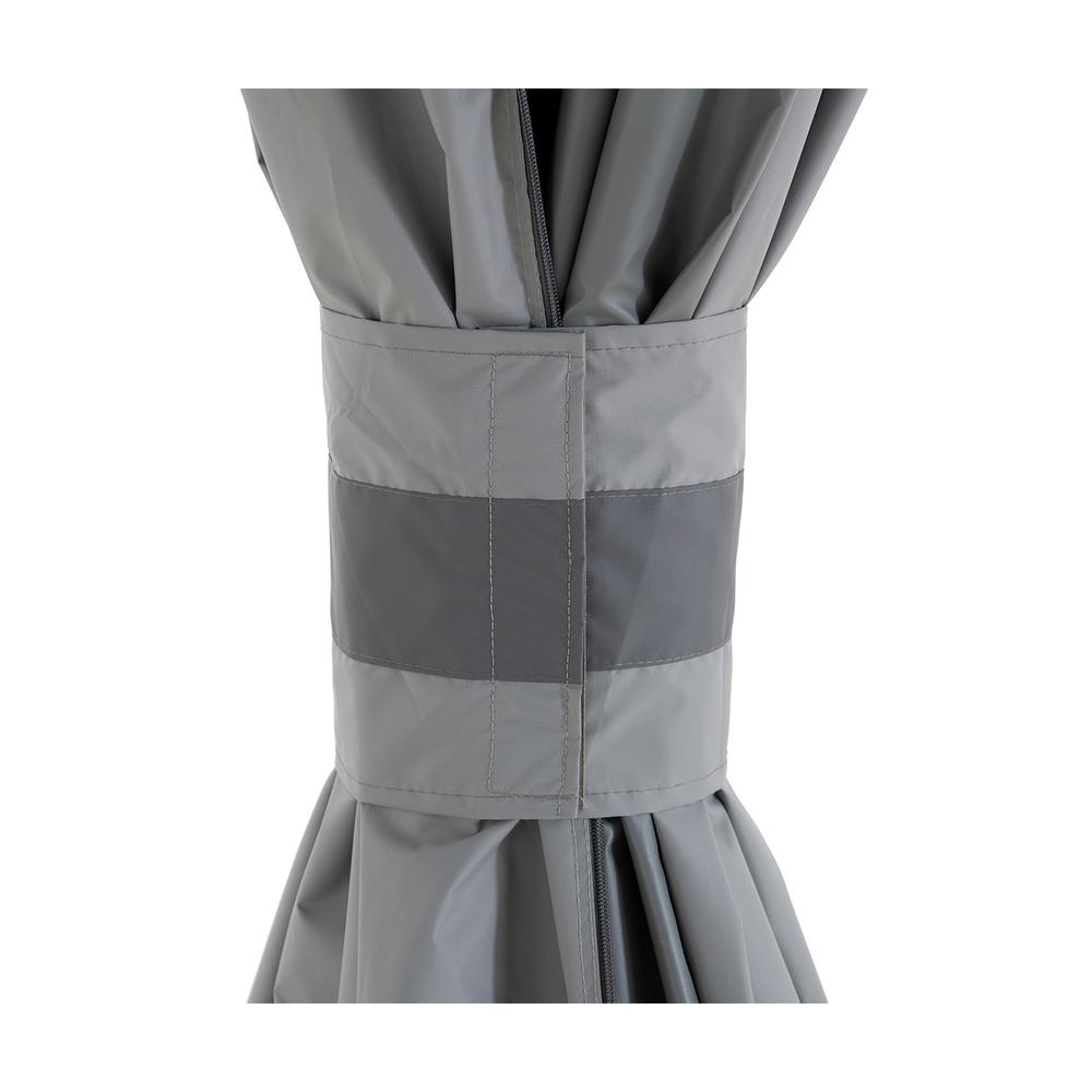 Sunjoy 11×13 ft. Gray Outdoor Patio Soft Top Woodgrain Steel Framed Gazebo