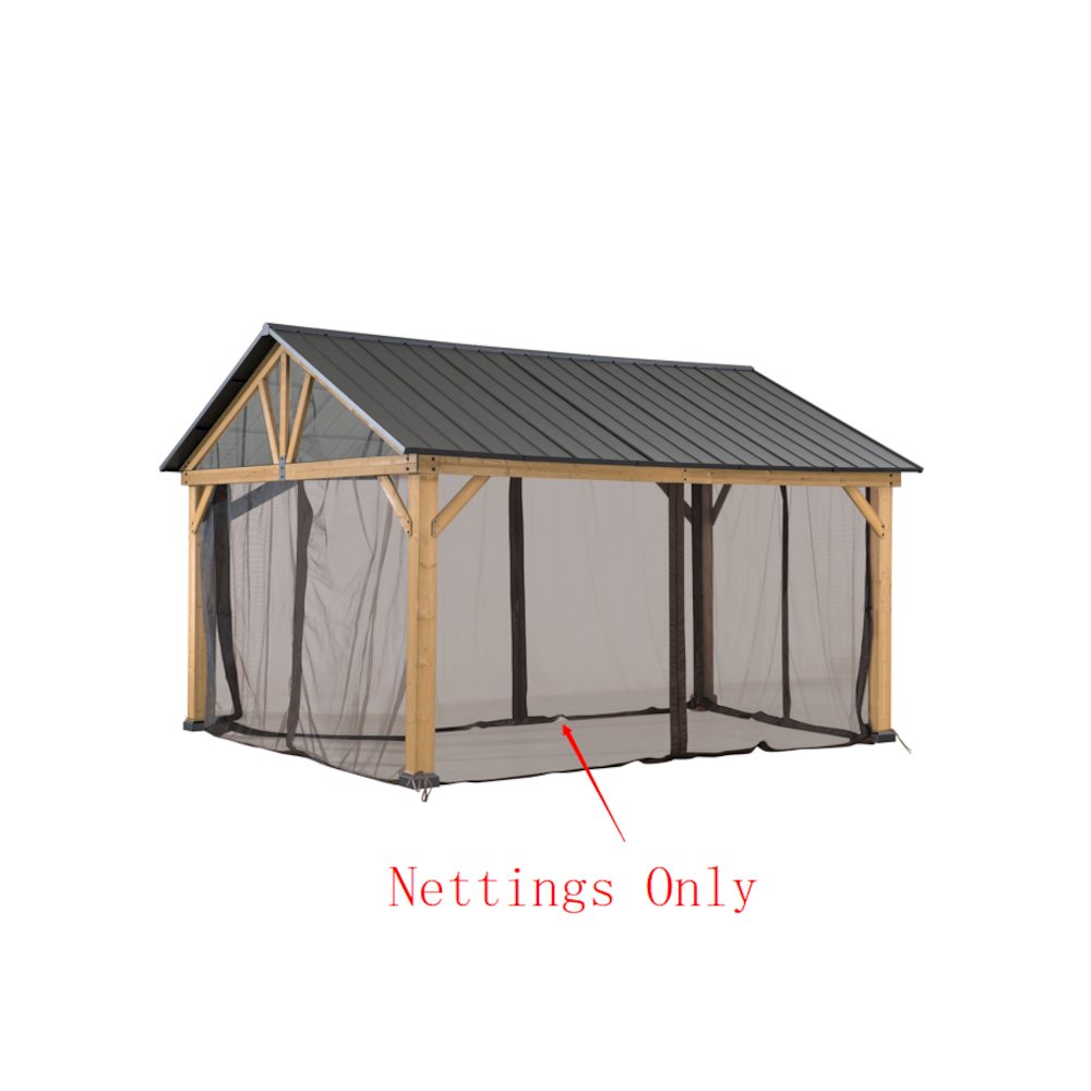 Sunjoy Universal Replacement Netting Tube and Netting For 11×13 Henson Pitched Roof Hard Top Gazebo