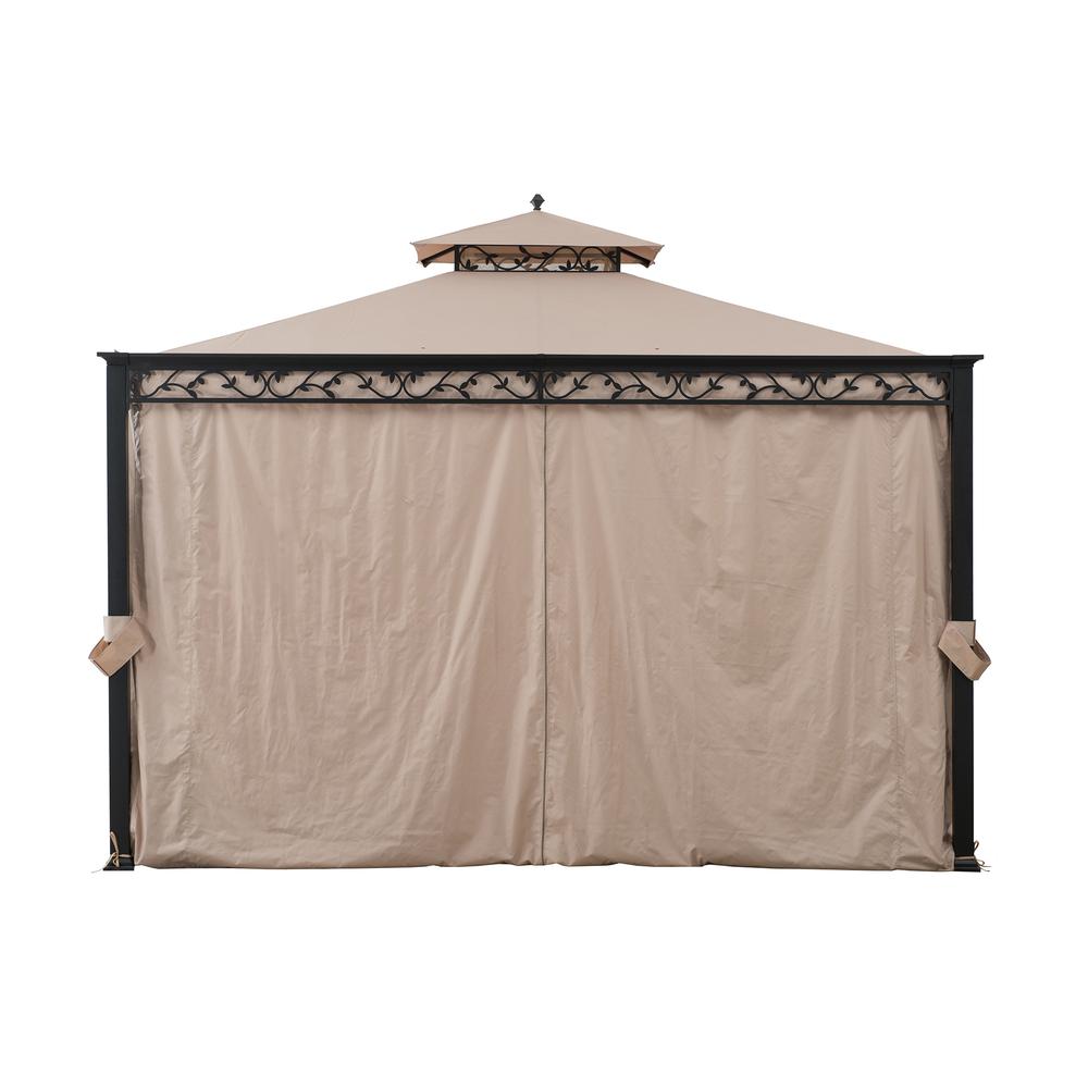 Sunjoy Patio 10 x 12 ft Steel Gazebo with Decorative Vine Frame Detail