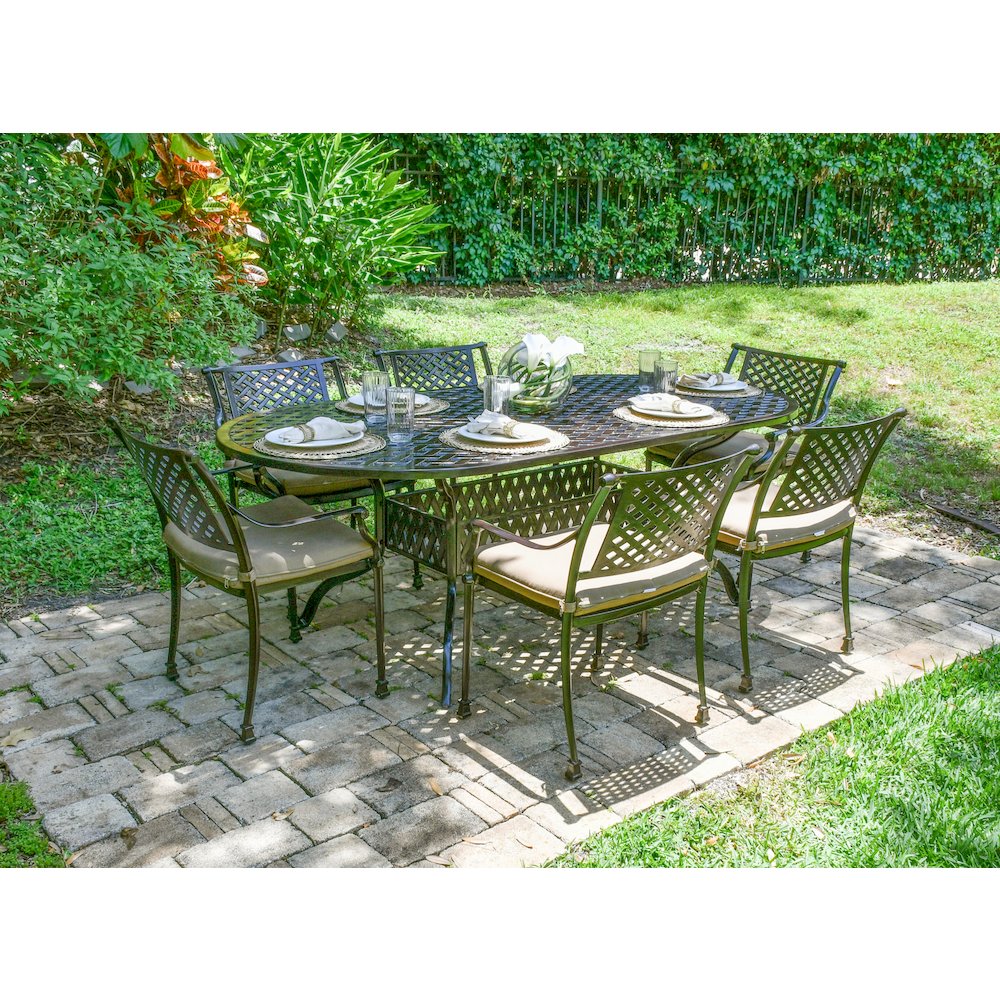 Savannah Outdoor Aluminum Oval Dining Table